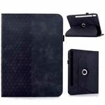 For Samsung Galaxy Tab S9 FE+ / S9+ Rotatable Rhombus Embossed Smart Leather Tablet Case(Black)