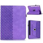 For Samsung Galaxy Tab S9 FE+ / S9+ Rotatable Rhombus Embossed Smart Leather Tablet Case(Purple)