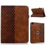For Samsung Galaxy Tab A9+ Rotatable Rhombus Embossed Smart Leather Tablet Case(Brown)