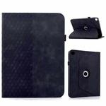 For Samsung Galaxy Tab A9+ Rotatable Rhombus Embossed Smart Leather Tablet Case(Black)