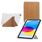 For iPad 2025 / 2022 Y-Fold Pyramid Texture Smart Leather Tablet Case(Gold)