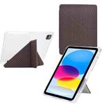 For iPad Air 11 2024 / 2025 Y-Fold Pyramid Texture Smart Leather Tablet Case(Brown)