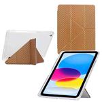 For iPad 10.2 2021 / Air 10.5 Y-Fold Pyramid Texture Smart Leather Tablet Case(Gold)