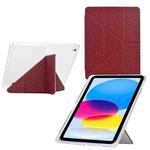 For iPad 10.2 2021 / Air 10.5 Y-Fold Pyramid Texture Smart Leather Tablet Case(Red)