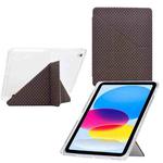For iPad 10.2 2021 / Air 10.5 Y-Fold Pyramid Texture Smart Leather Tablet Case(Brown)