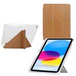 For iPad 9.7 2018 / 2017 / Air 2 / 1 Y-Fold Pyramid Texture Smart Leather Tablet Case(Gold)