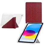 For iPad 9.7 2018 / 2017 / Air 2 / 1 Y-Fold Pyramid Texture Smart Leather Tablet Case(Red)