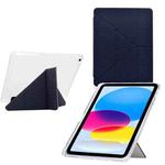 For iPad 9.7 2018 / 2017 / Air 2 / 1 Y-Fold Pyramid Texture Smart Leather Tablet Case(Black)