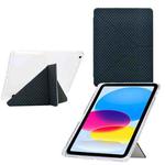 For iPad 9.7 2018 / 2017 / Air 2 / 1 Y-Fold Pyramid Texture Smart Leather Tablet Case(Green)
