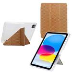 For iPad Air 13 2024 / 2025 / Pro 12.9 Y-Fold Pyramid Texture Smart Leather Tablet Case(Gold)