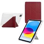 For iPad Air 13 2024 / 2025 / Pro 12.9 Y-Fold Pyramid Texture Smart Leather Tablet Case(Red)