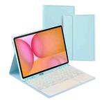 For Samsung Galaxy Tab S10 FE+ PST-X620 Touchpad Backlight Bluetooth Keyboard Leather Tablet Case(Sky Blue)