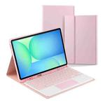 For Samsung Galaxy Tab S10 FE+ PSC-X620 Touchpad Bluetooth Keyboard Leather Tablet Case(Pink)