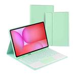 For Samsung Galaxy Tab S10 FE+ PSC-X620 Touchpad Bluetooth Keyboard Leather Tablet Case(Green)