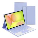 For Samsung Galaxy Tab S10 FE+ PSC-X620 Touchpad Bluetooth Keyboard Leather Tablet Case(Purple)