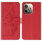 For OPPO A5 Pro 5G Global Feather Pattern Litchi Texture Leather Phone Case(Red)