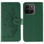 For Honor X6c 4G Feather Pattern Litchi Texture Leather Phone Case(Green)