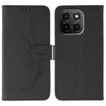For Honor X6c 4G Feather Pattern Litchi Texture Leather Phone Case(Black)