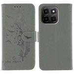 For Honor X6c 4G Feather Pattern Litchi Texture Leather Phone Case(Gray)
