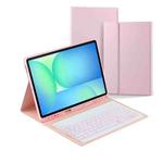 For Samsung Galaxy Tab S10 FE+ PSD-X620 Backlight Bluetooth Keyboard Leather Tablet Case(Pink)