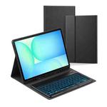For Samsung Galaxy Tab S10 FE+ PSD-X620 Backlight Bluetooth Keyboard Leather Tablet Case(Black)
