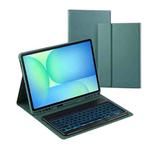 For Samsung Galaxy Tab S10 FE+ PSD-X620 Backlight Bluetooth Keyboard Leather Tablet Case(Dark Green)