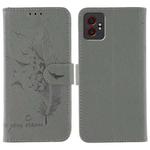 For Samsung Galaxy XCover7 Pro Feather Pattern Litchi Texture Leather Phone Case(Gray)