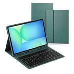 For Samsung Galaxy Tab S10 FE+ PS-X620 Basics Bluetooth Keyboard Leather Tablet Case(Dark Green)