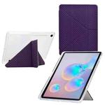 For Samsung Galaxy Tab S10 FE / S9 Y-Fold Pyramid Texture Smart Leather Tablet Case(Purple)