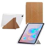 For Samsung Galaxy Tab A9+ Y-Fold Pyramid Texture Smart Leather Tablet Case(Gold)