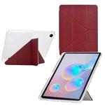 For Samsung Galaxy Tab A9+ Y-Fold Pyramid Texture Smart Leather Tablet Case(Red)