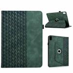 For iPad 2025 / 2022 Rotatable Building Blocks Embossed Smart Leather Tablet Case(Green)