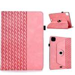 For iPad Air 11 2024 / 2025 Rotatable Building Blocks Embossed Smart Leather Tablet Case(Pink)