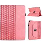 For iPad 10.2 2021 / Air 10.5 Rotatable Building Blocks Embossed Smart Leather Tablet Case(Pink)