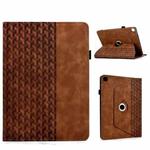 For Samsung Galaxy Tab S6 Lite 2024 Rotatable Building Blocks Embossed Smart Leather Tablet Case(Brown)