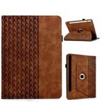 For Samsung Galaxy Tab S9 FE+ / S9+ Rotatable Building Blocks Embossed Smart Leather Tablet Case(Brown)