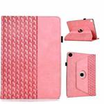 For Samsung Galaxy Tab A9+ Rotatable Building Blocks Embossed Smart Leather Tablet Case(Pink)