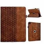 For Samsung Galaxy Tab A9+ Rotatable Building Blocks Embossed Smart Leather Tablet Case(Brown)