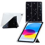 For iPad 2025 / 2022 Y-Fold Clear Acrylic Glitter Smart Leather Tablet Case(Black)