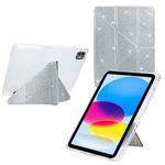 For iPad Air 13 2024 / 2025 / Pro 12.9 Y-Fold Clear Acrylic Glitter Smart Leather Tablet Case(Silver)