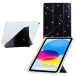 For iPad 10.2 2021 / Air 10.5 Y-Fold Clear Acrylic Glitter Smart Leather Tablet Case(Black)