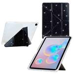 For Samsung Galaxy Tab A9+ Y-Fold Clear Acrylic Glitter Smart Leather Tablet Case(Black)