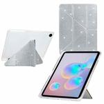 For Samsung Galaxy Tab A9+ Y-Fold Clear Acrylic Glitter Smart Leather Tablet Case(Silver)