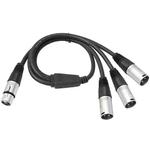 XLR Female to 3 XLR Male 3-Way Splitter Audio Cable, Length: 60cm