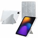 For Xiaomi Pad 7 / 7 Pro Y-Fold Clear Acrylic Glitter Smart Leather Tablet Case(Silver)