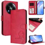 For itel RS4 Litter Panda Embossing RFID Leather Phone Case with Lanyard(Rose Red)