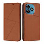 For Oukitel C51 Strong Magnetic Frosted Flip Leather Phone Case(Coffee Color)