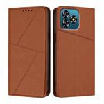 For Oukitel C53 Strong Magnetic Frosted Flip Leather Phone Case(Coffee Color)