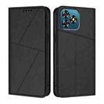 For Oukitel C53 Strong Magnetic Frosted Flip Leather Phone Case(Black)