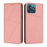 For Oukitel C53 Strong Magnetic Frosted Flip Leather Phone Case(Pink)